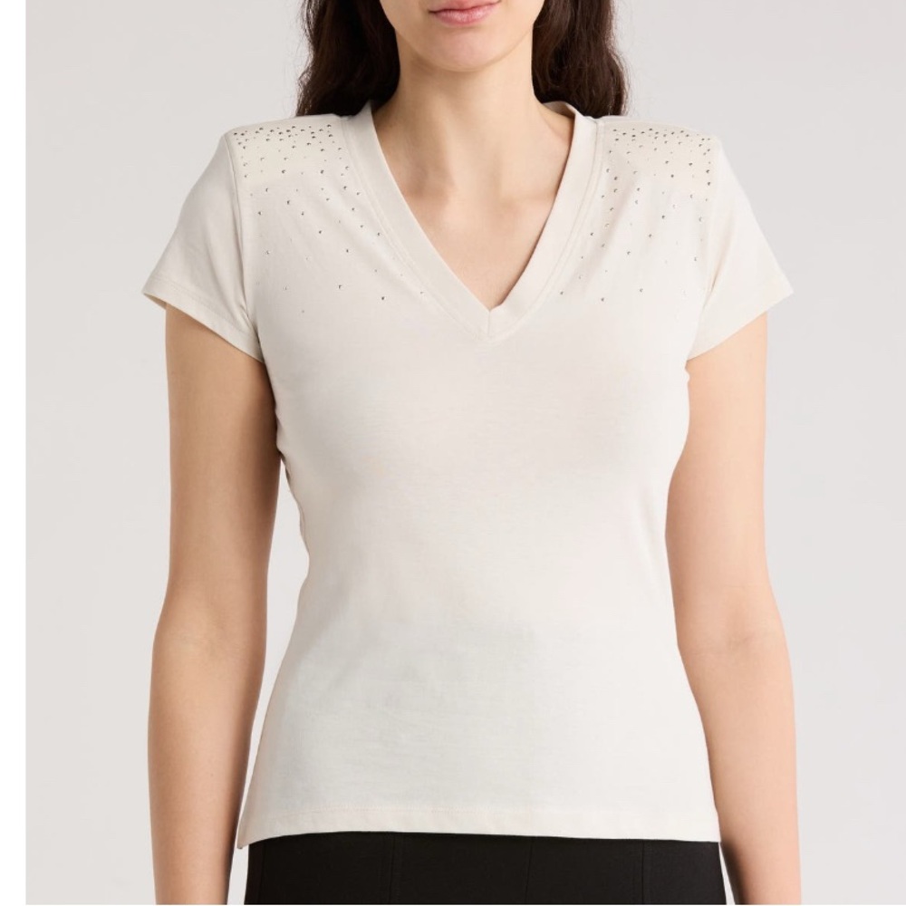 BOSS ORANGE Studded V-Neck Tshirt